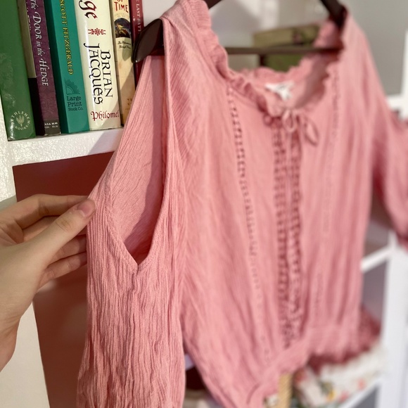 Rose Pink Blouse Summer Spring Whimsigoth Boho Southwestern Renfaire - Picture 6 of 11